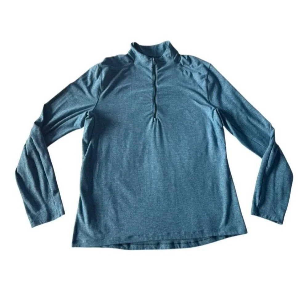 Lululemon Men's Sz L Surge Warm 1/2 Zip Heather Blue Athletic Pullover - Picture 9 of 9